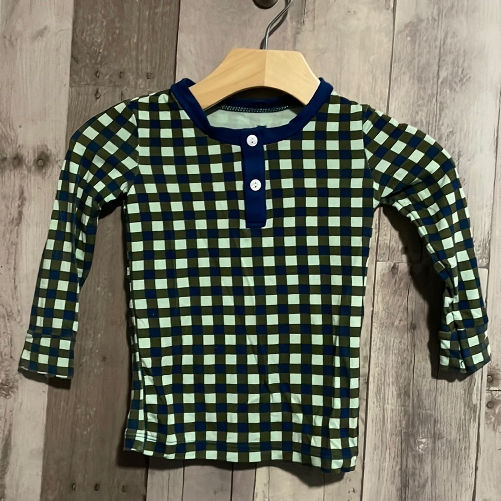 Kickee green plaid pajamas